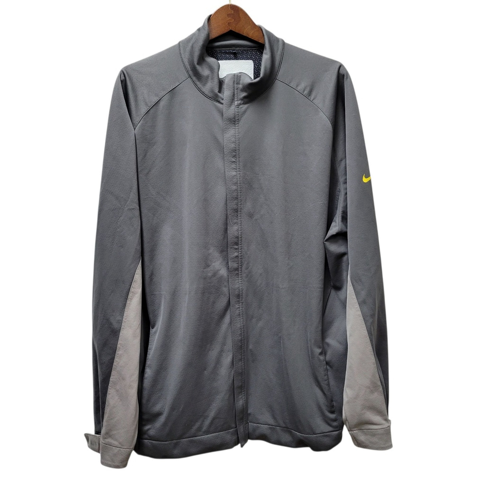 Nike Golf Dri-FIT Full-Zip Long-Sleeves Jacket Colorblock Gray Large